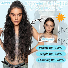 LEDIZE drawstring clip-on ponytail ready for quick styling.