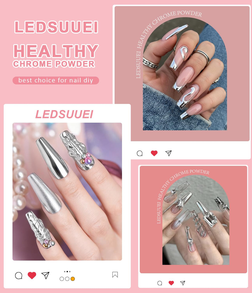 LEDSUEI pearl chrome finish adds luxurious shine to any manicure.