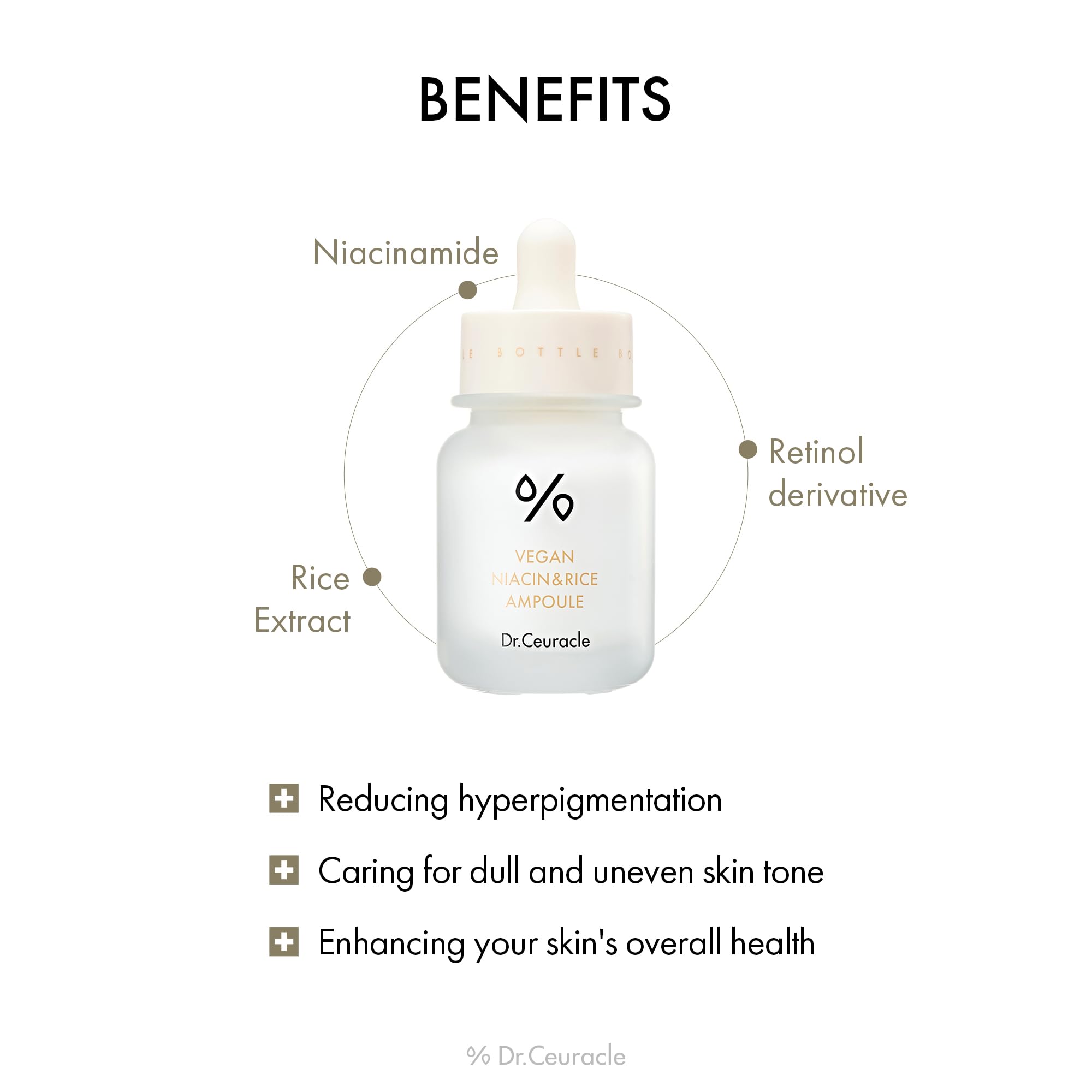 Packaging highlights rice extract and niacinamide for even toned support by Leegeehaam Dr.Ceuracle
