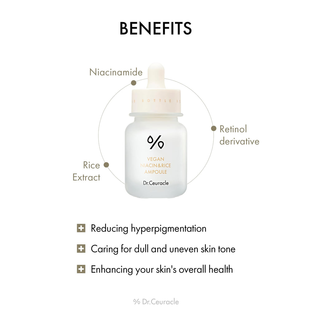Packaging highlights rice extract and niacinamide for even toned support by Leegeehaam Dr.Ceuracle