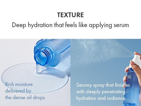 Leegeehaam Hyal Reyouth Oil Drop Mist on hand showing lightweight texture
