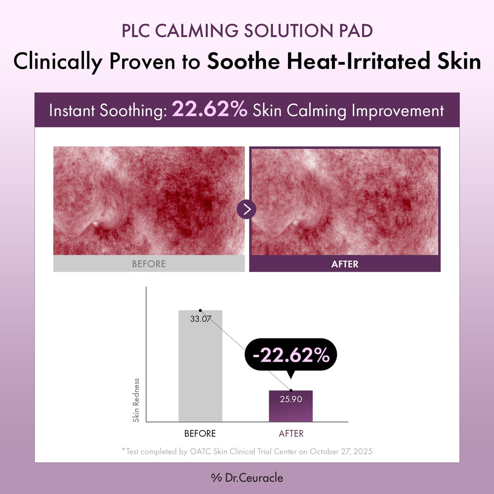 Leegeehaam PLC Calming Pad applied to the face shows gentle adhesion