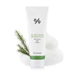 Leegeehaam Tea Tree Purifine Cleansing Foam bottle shows gentle daily cleansing for sensitive skin.