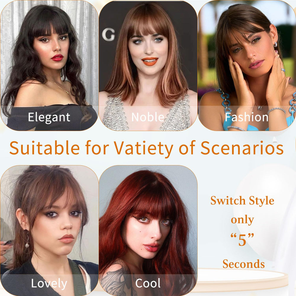Leelebamo medium brown bangs match natural shades seamlessly