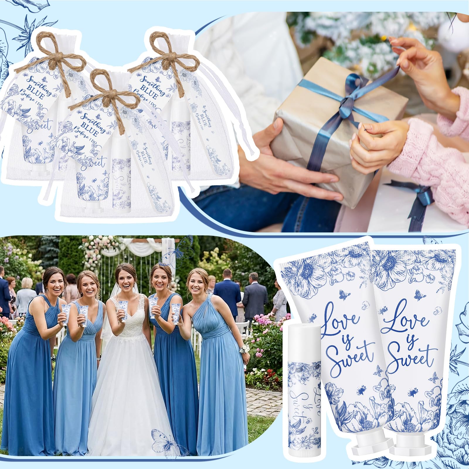Leelosp blue floral gift set packaging ideal bulk wedding favors