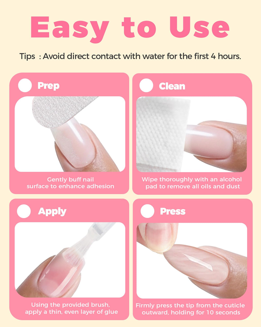LEENEXUS precise brush applicator enabling clean nail glue application