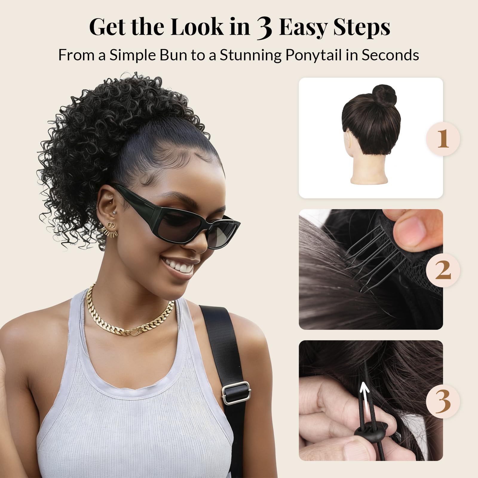 LEEONS premium synthetic fiber with soft, realistic texture