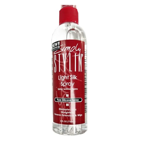 LEVV1 Simply Stylin Light Silk Spray being misted on hair for shine and control.