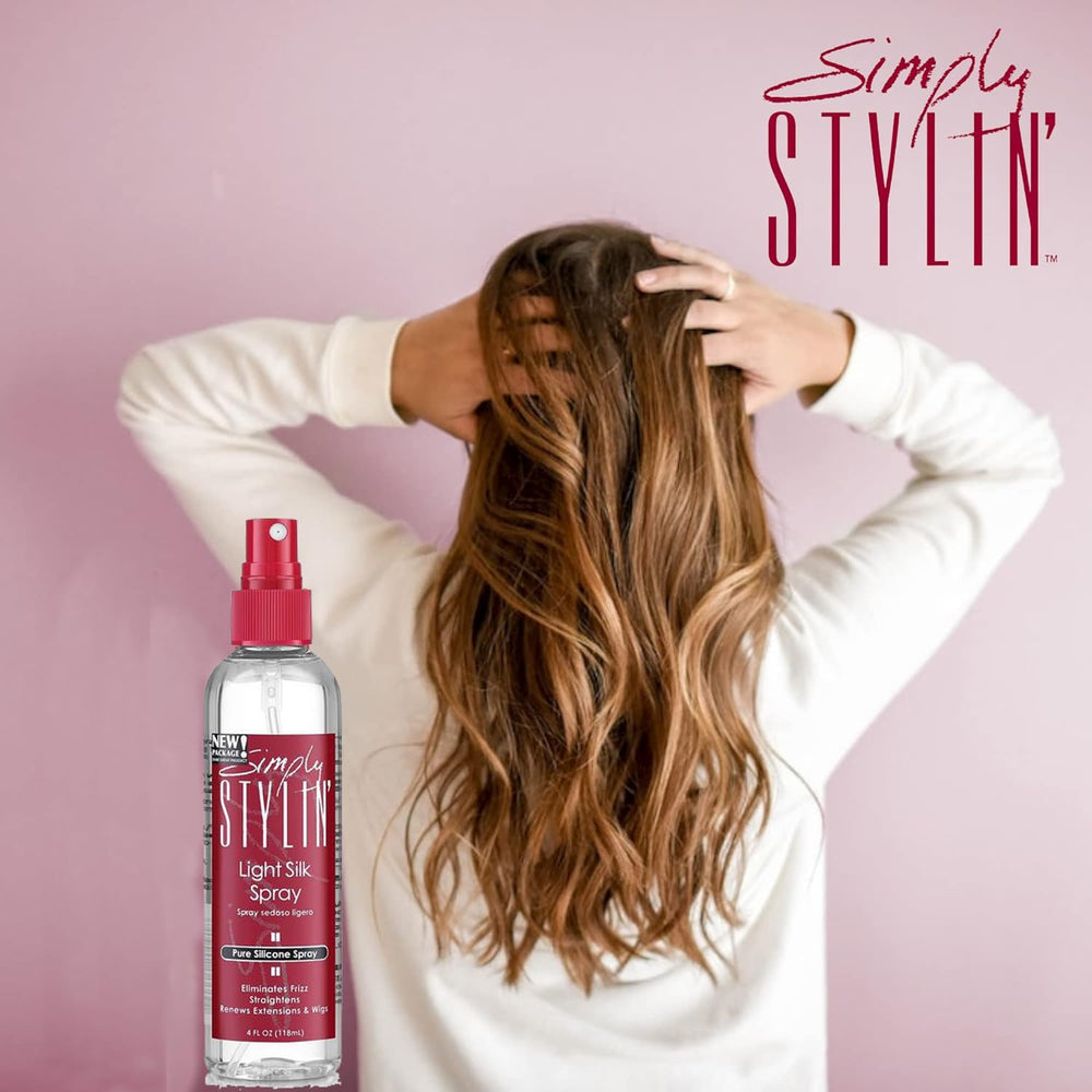 LEVV1 Simply Stylin Light Silk Spray used with wigs supports lasting luster.