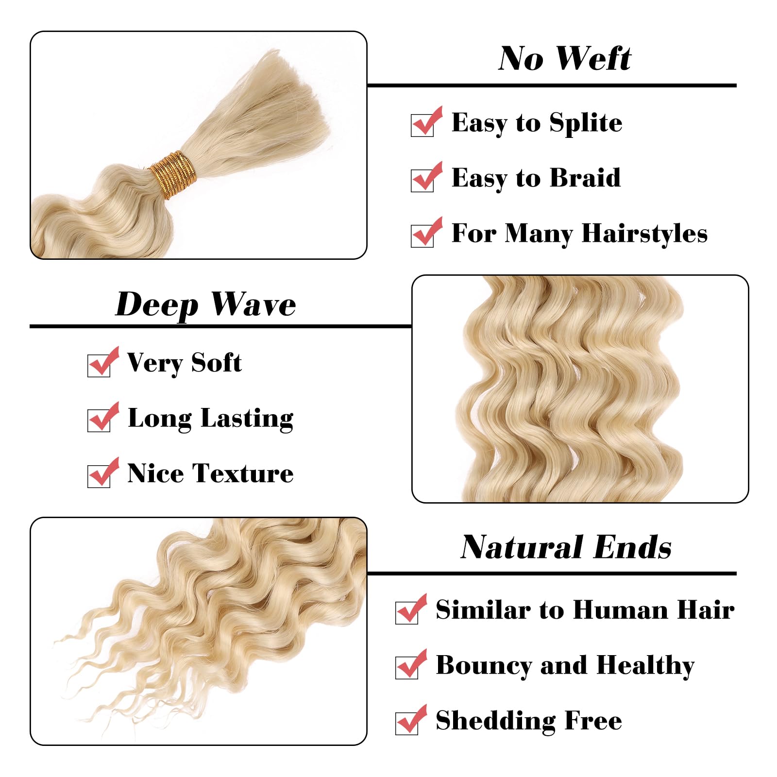 Leeven bulk synthetic hair no weft ideal for knotless or goddess braids.