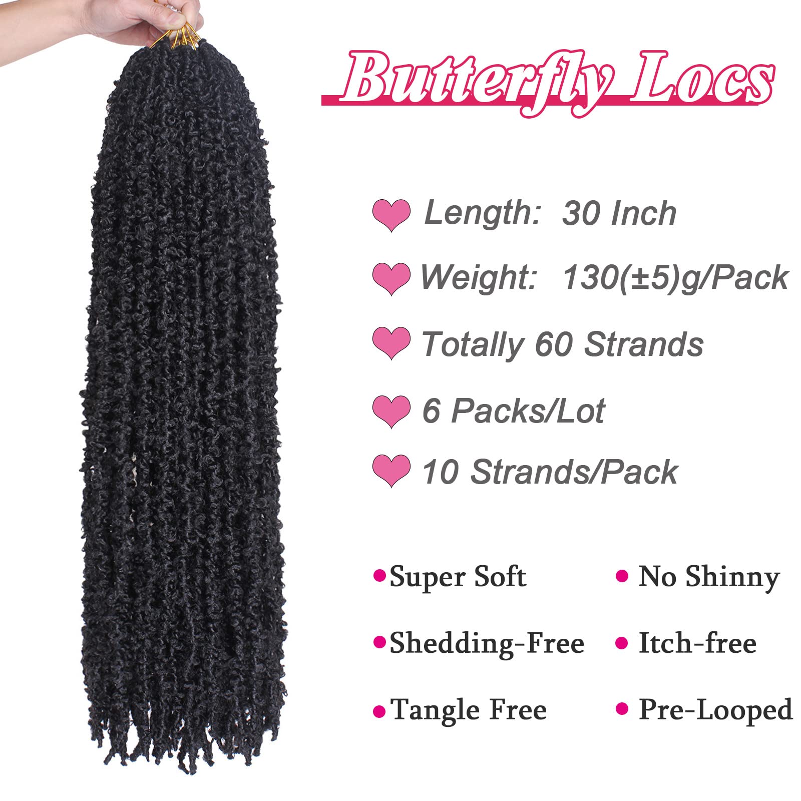 Leeven distressed butterfly locs close-up texture for natural, realistic finish.