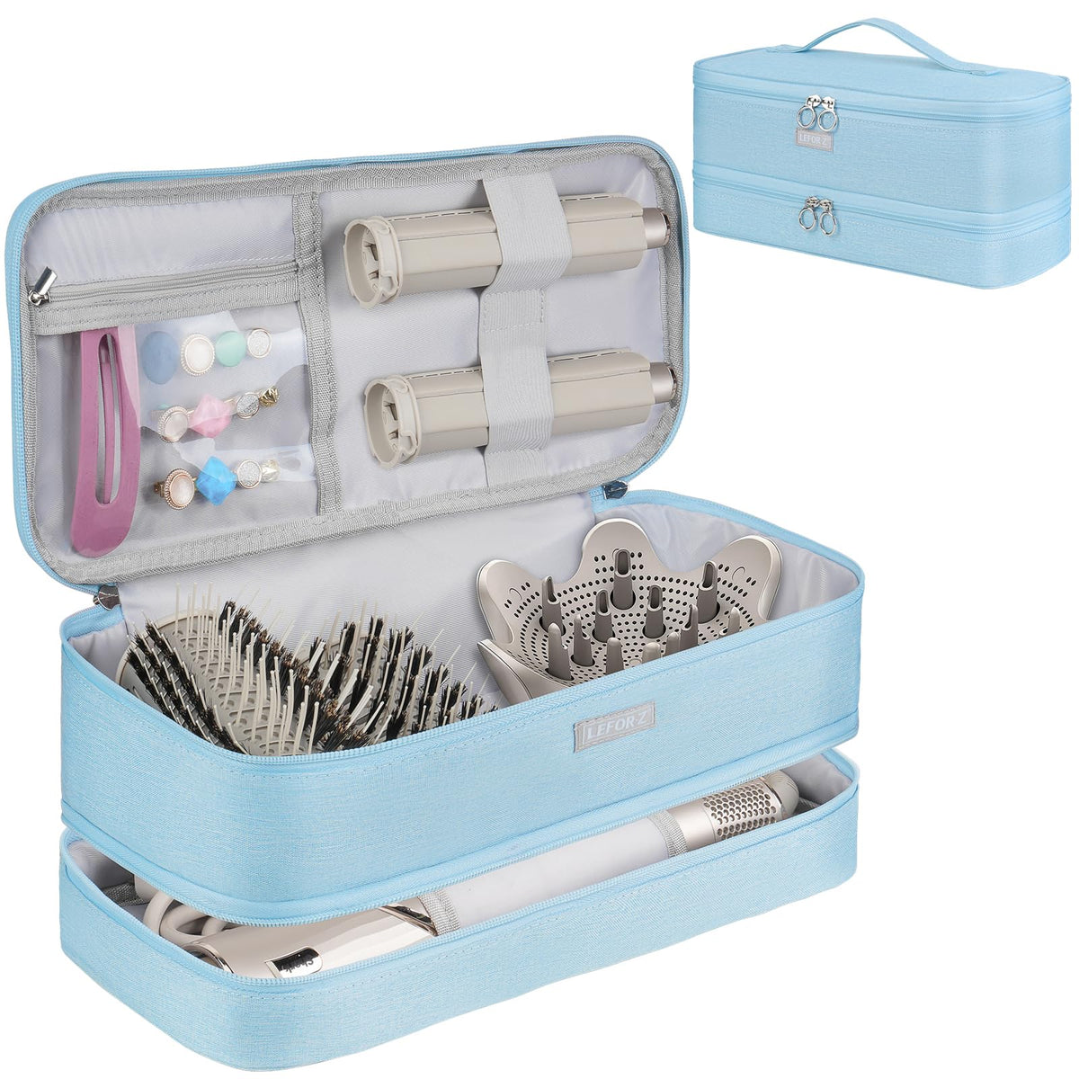 LEFOR-Z travel case close-up showing durable zipper for quick access