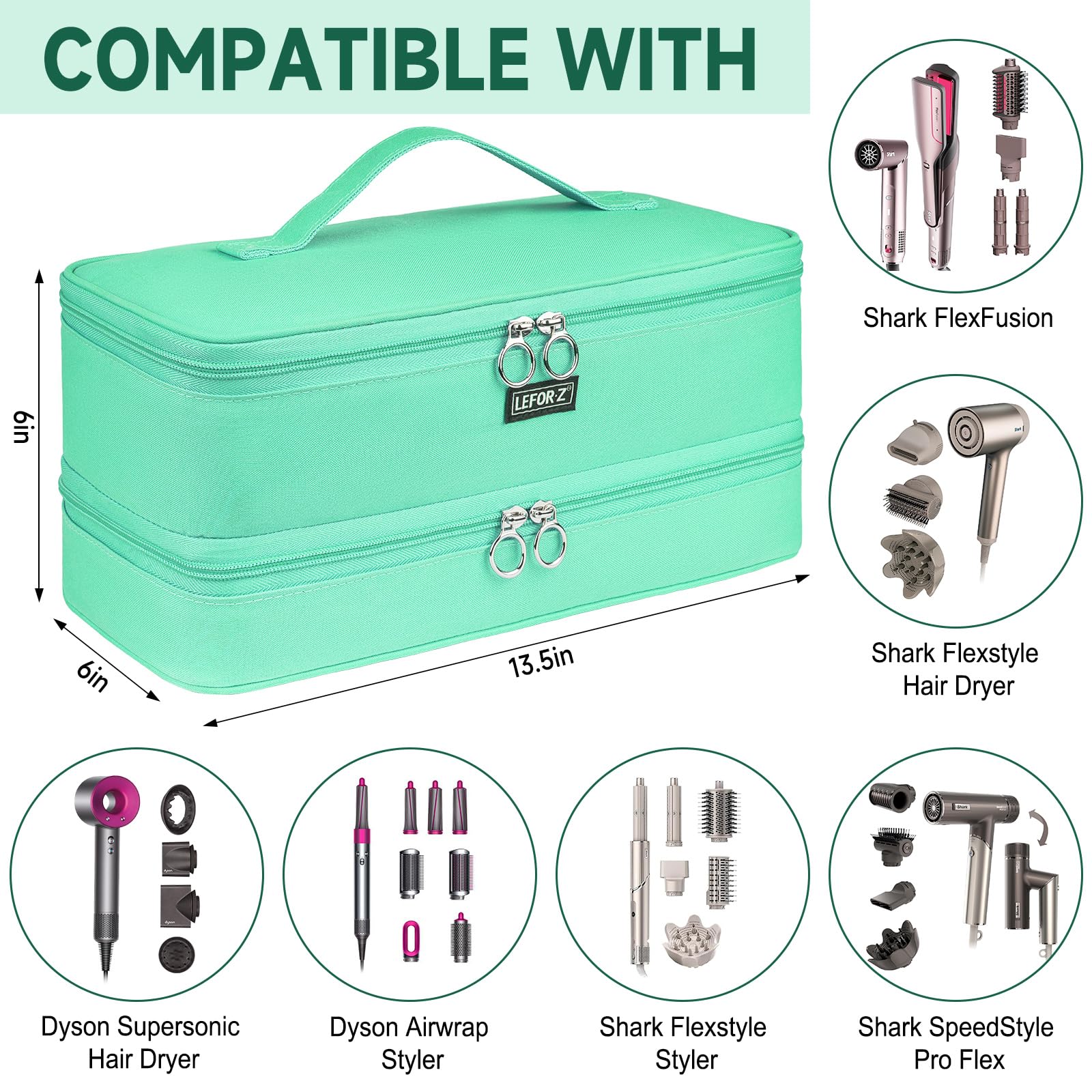 LEFOR·Z travel carrying case with Dyson Airwrap setup ready for travel
