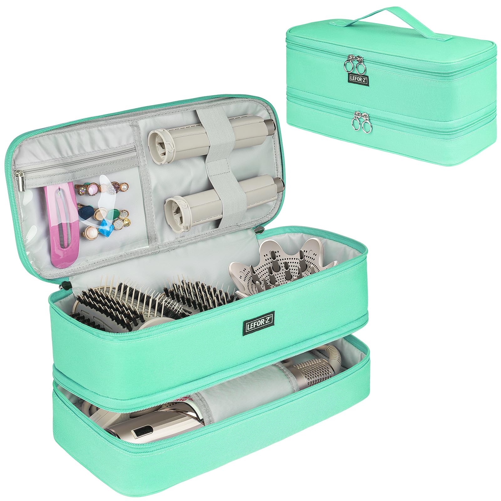 LEFOR·Z travel carrying case for Shark Flexstyle, showcasing secure interior organization