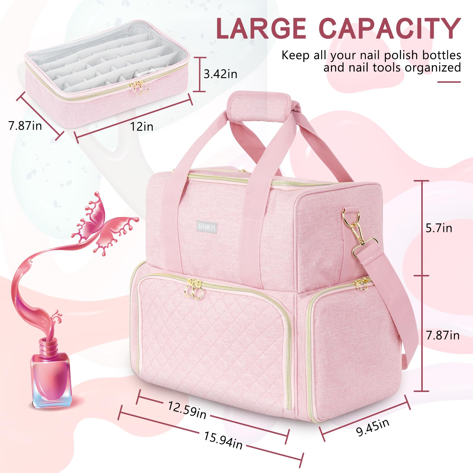 Three carry options enable comfortable transport at work or travel.