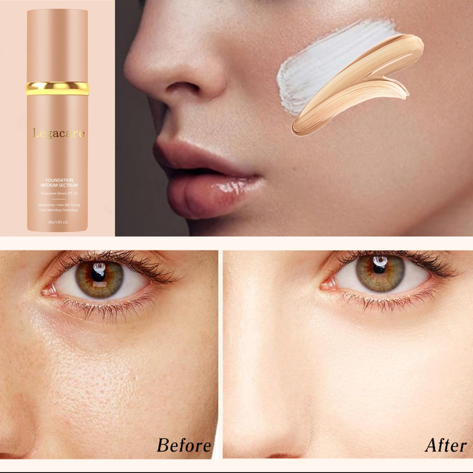 Legacare Foundation hydrating formula keeping skin moisturized all day