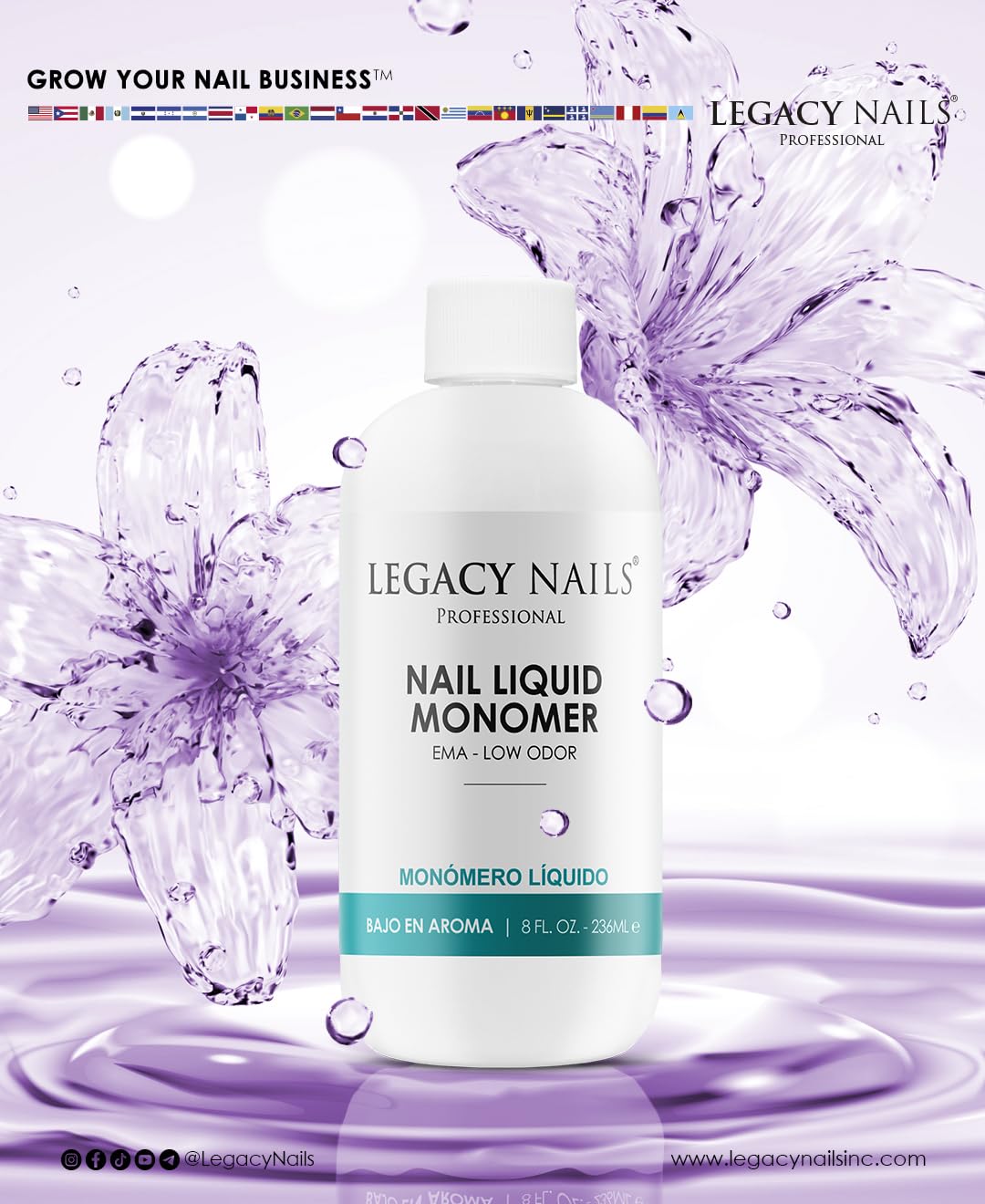 USA-made packaging from Legacy Nails signaling quality and consistency.