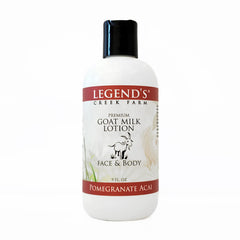 Legend's Creek Goat Milk Lotion bottle on a bathroom shelf providing deep hydration