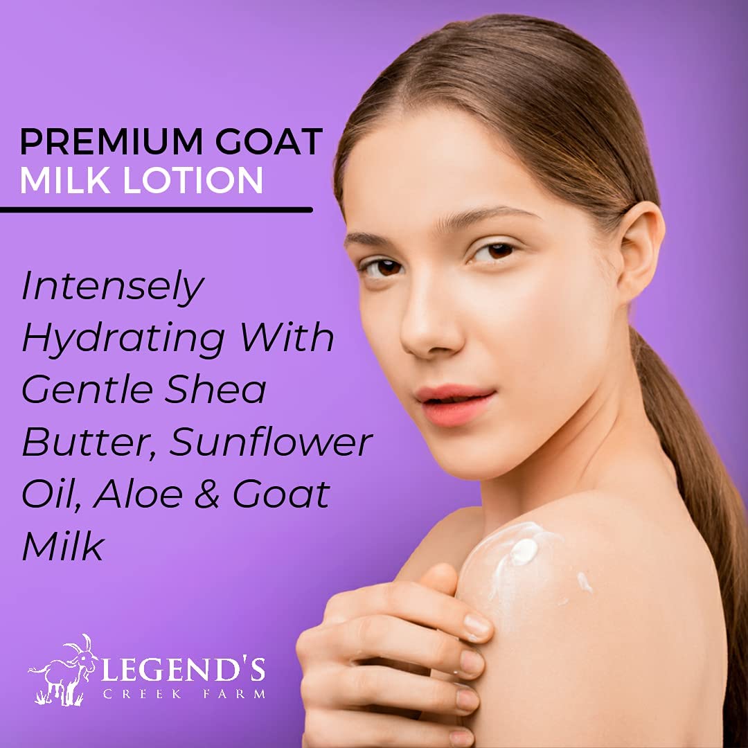 Legends Creek Goat Milk Lotion cream-application captures quick absorption for hands and body.