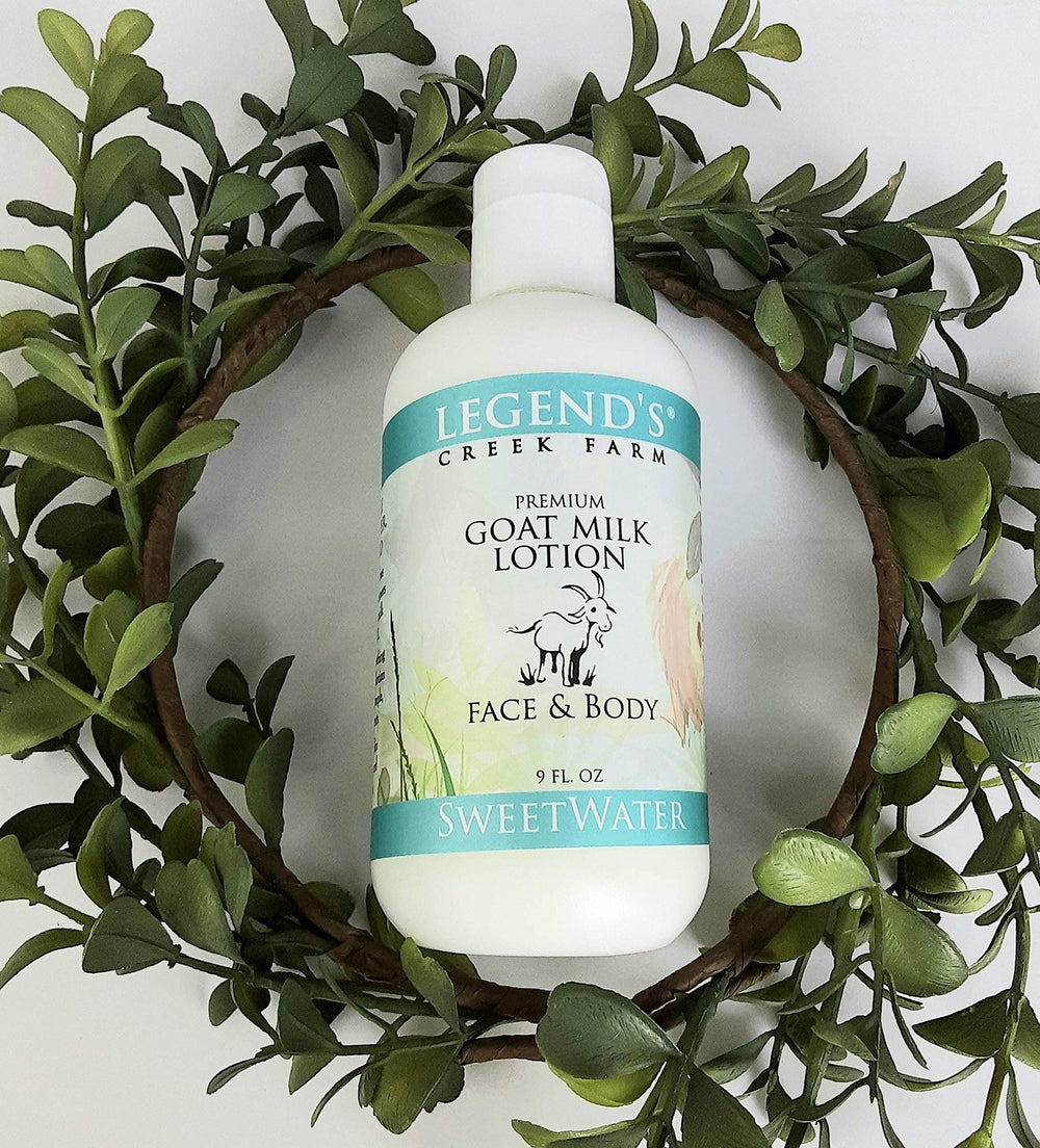 Legend's Creek Goat Milk Lotion hand application shows fast absorption and smooth skin.