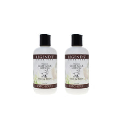 Legends Creek Goat Milk Lotion Patchouli bottle for deep moisturization on body and hands
