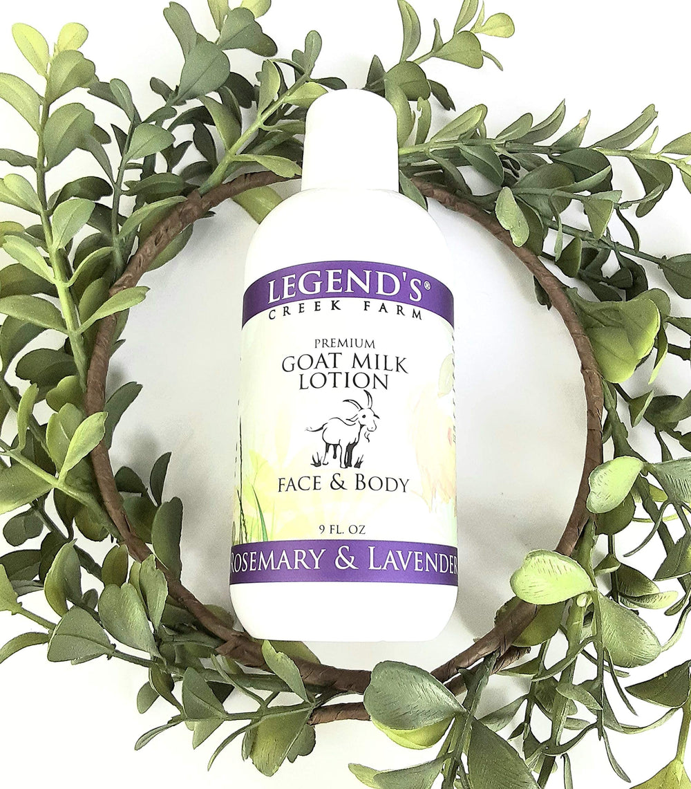 Legends Creek Goat Milk Lotion with shea butter for lasting comfort.