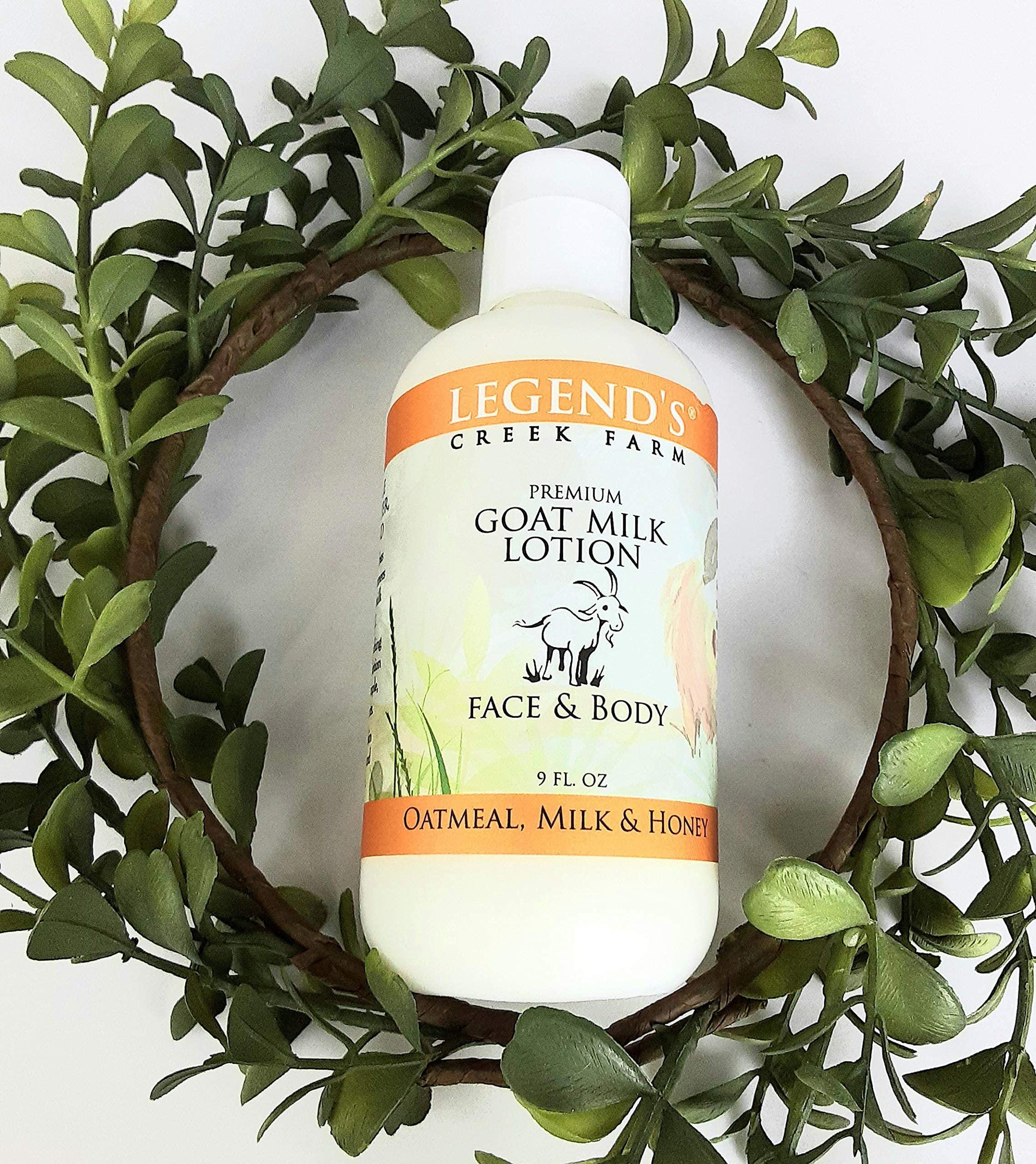 Legends Creek Goat Milk Lotion texture closeup reveals silky, non-greasy hydration.