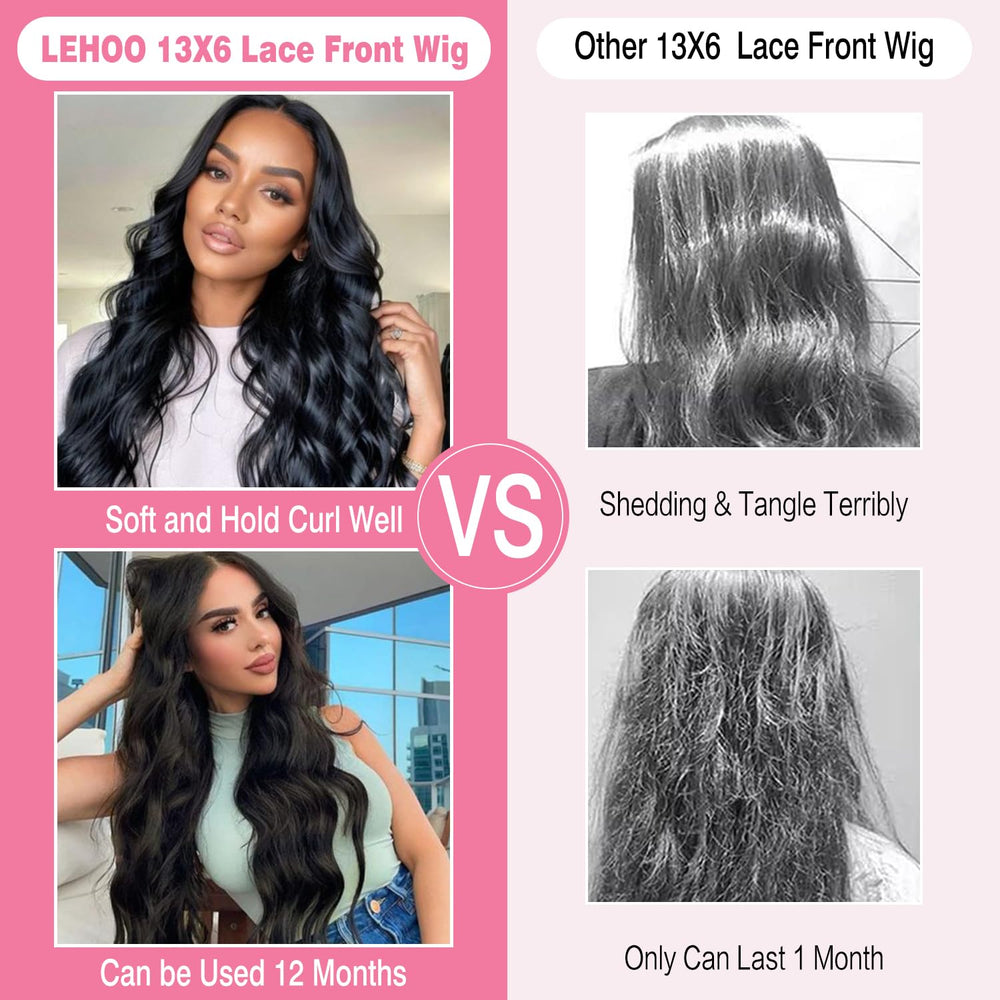 LEHOO 13x6 lace front wig with adjustable fit and secure wear.