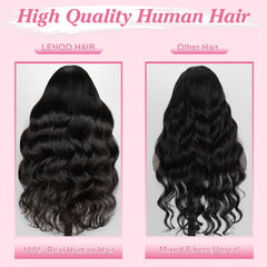 LEHOO wig with pre-plucked baby hair for seamless parting and depth.