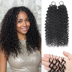 LEISWISS feather crochet hair extensions in 18 inches for natural volume.