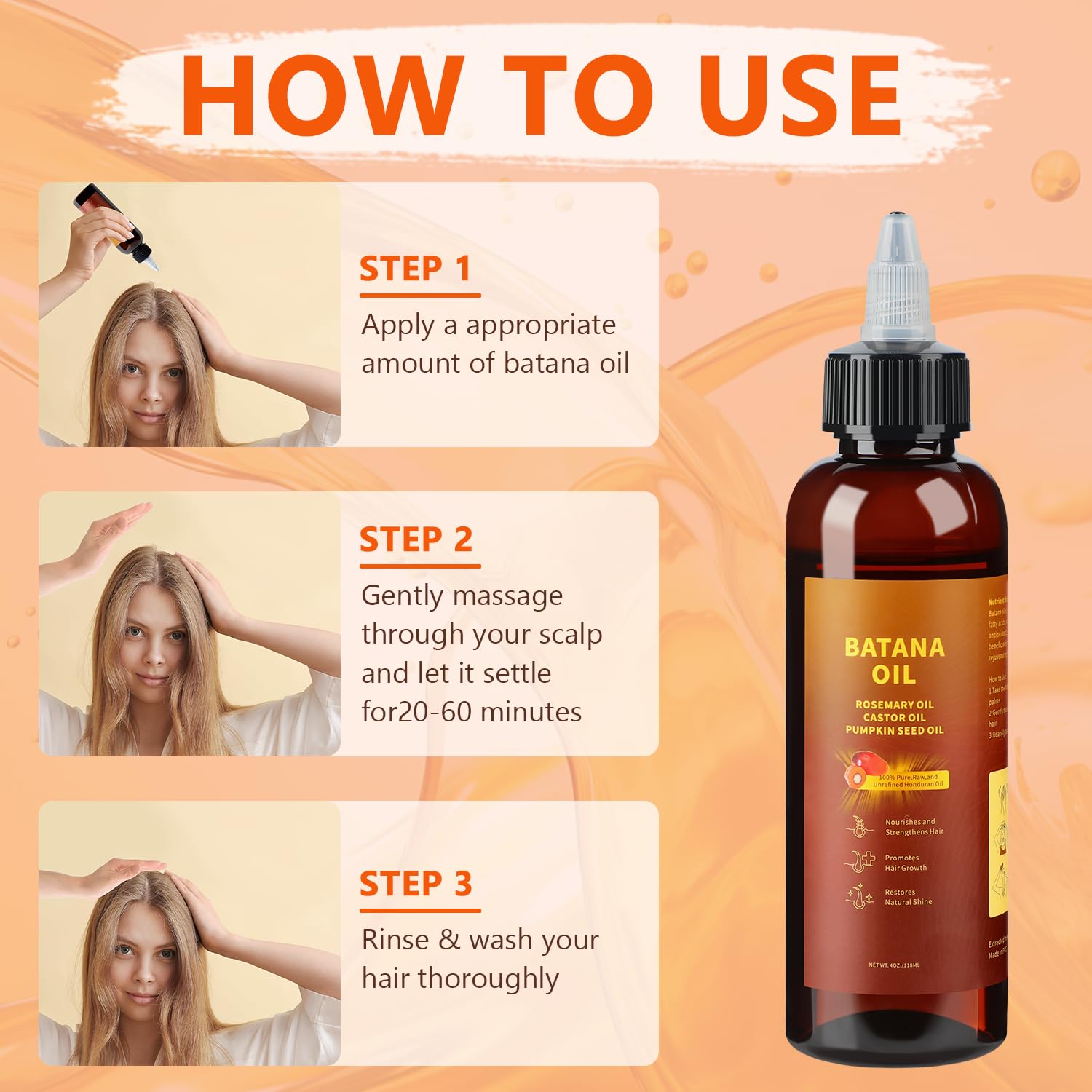 Leixu Batana oil massaged into the scalp for nourishment