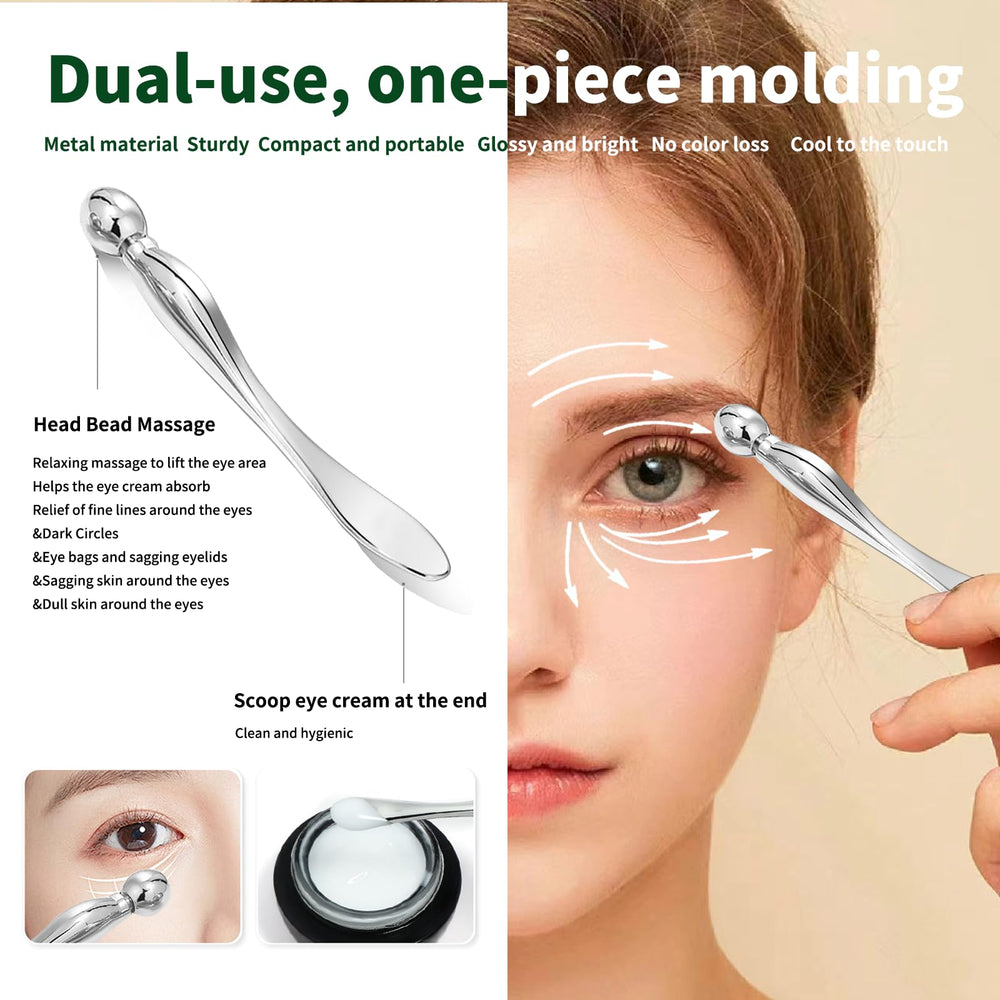 LeMeeOly cooling metal gua sha tool helps reduce puffiness.