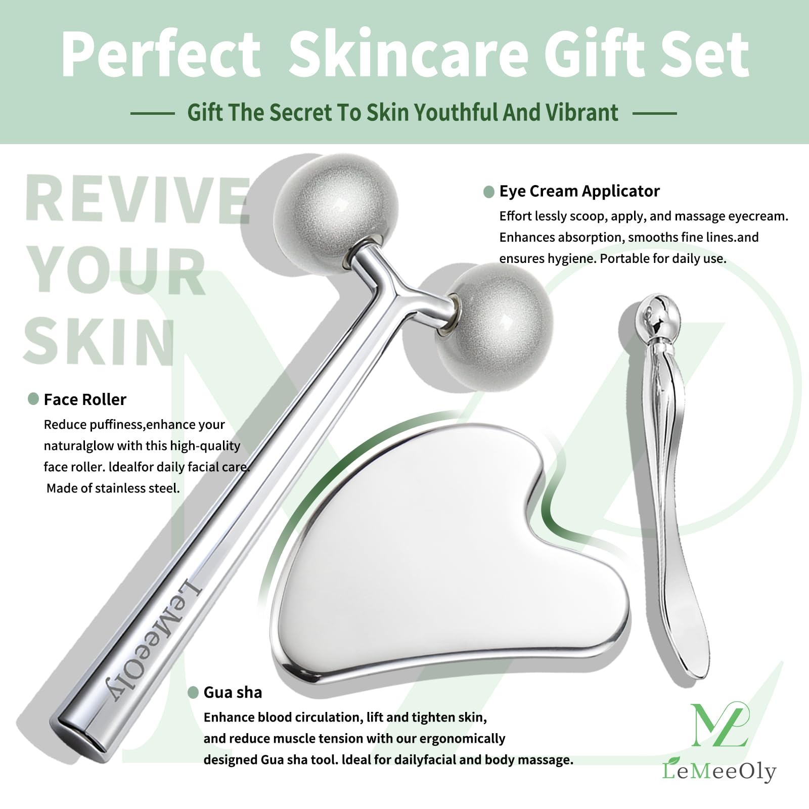 LeMeeOly detailer gua sha tool for targeted facial massage.