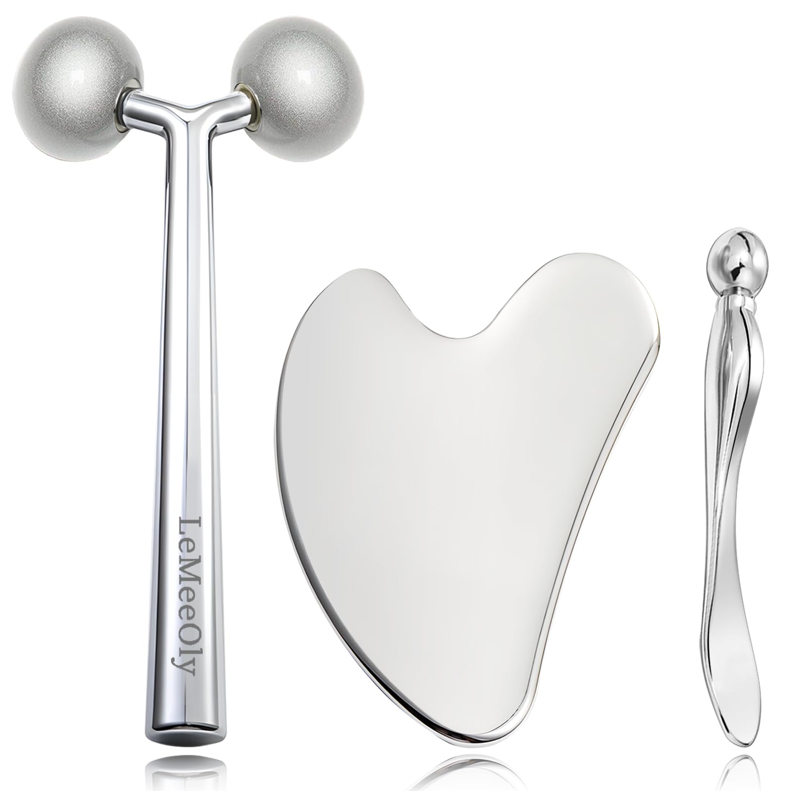 LeMeeOly heart-shaped gua sha tool for facial lifting and firming.