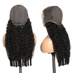 Lemoda Burmese curly 13x6 wig side part demonstrates versatile parting options