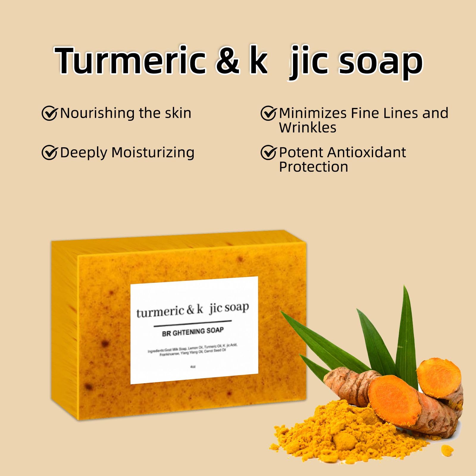 Lemon Turmeric Kojic Soap Bar in hand for travel-friendly cleansing.
