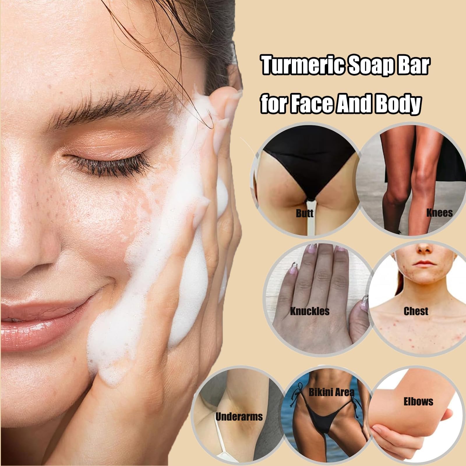 Lemon Turmeric Kojic Soap lather closeup for smooth, refreshed skin.