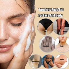 Lemon Turmeric Kojic Soap lather closeup for smooth, refreshed skin.