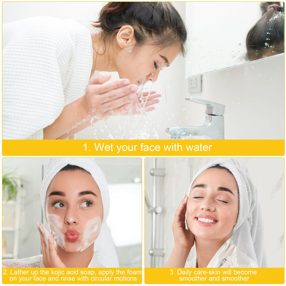 Lemon Turmeric Soap 3pc pack packaging highlights travel-friendly bar.