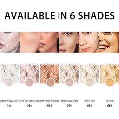 LemonSac Loose Face Powder application puff for easy set and blend.