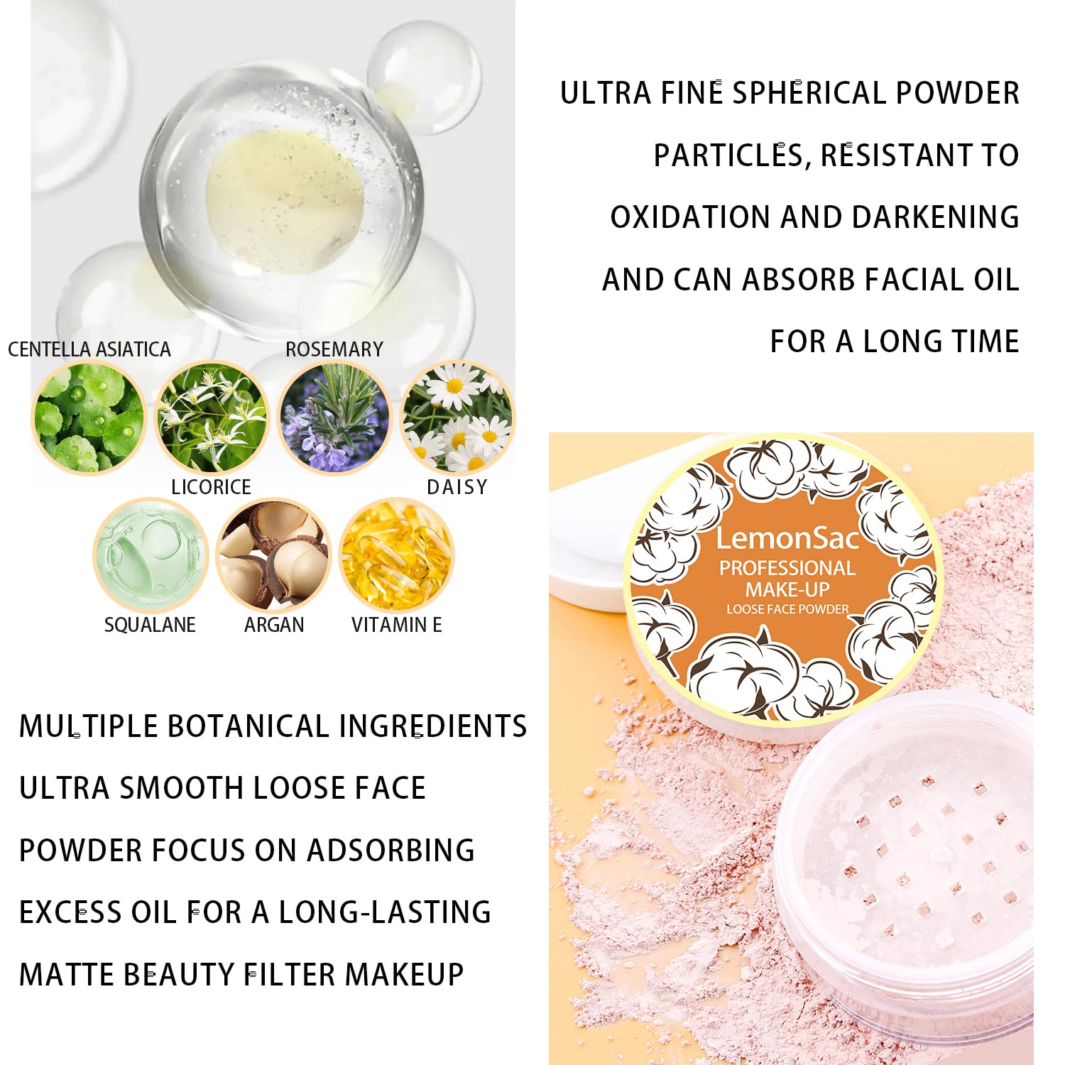 LemonSac minimizes pores and smooths texture for a refined base.
