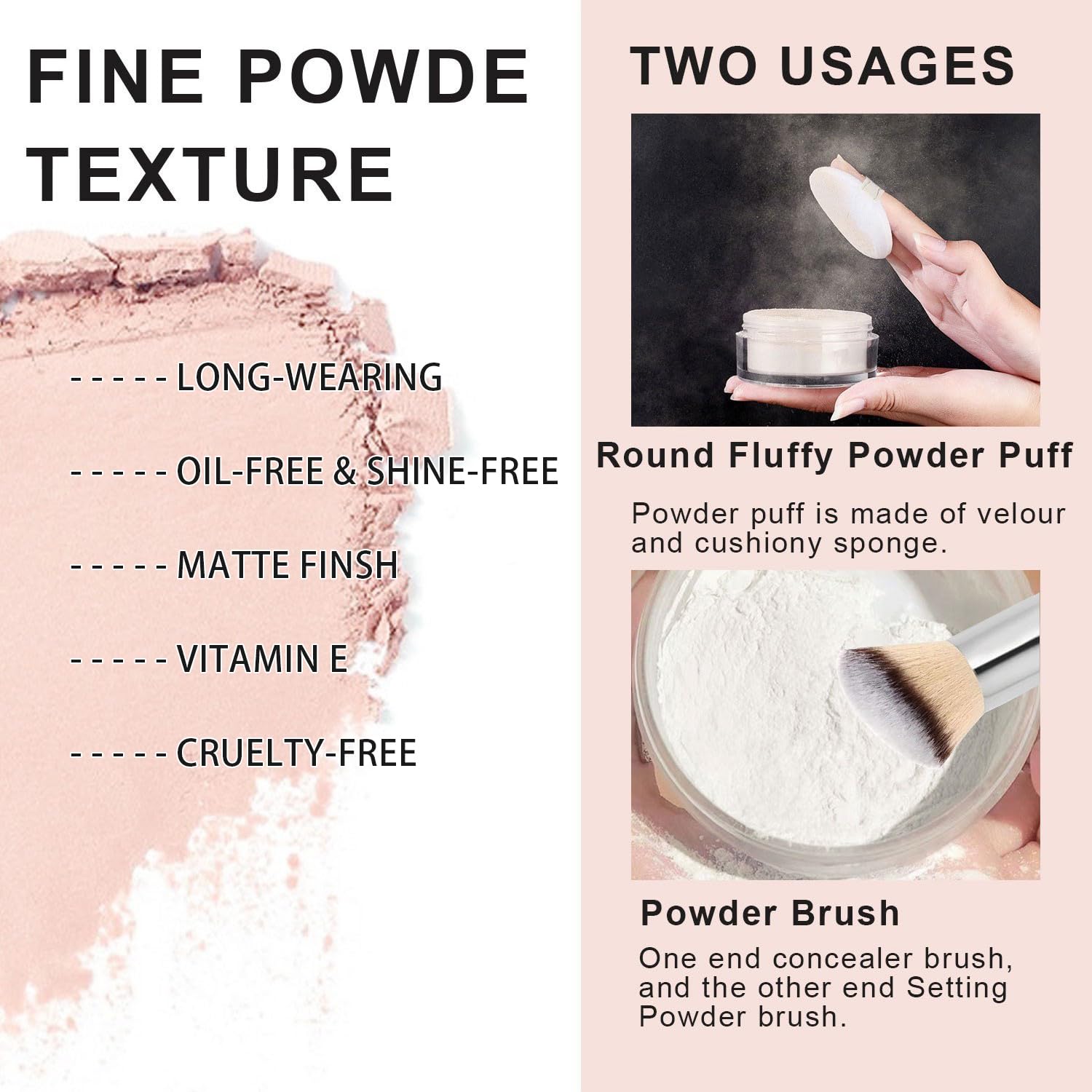 LemonSac Pink Complexion powder provides a soft focus finish on skin.