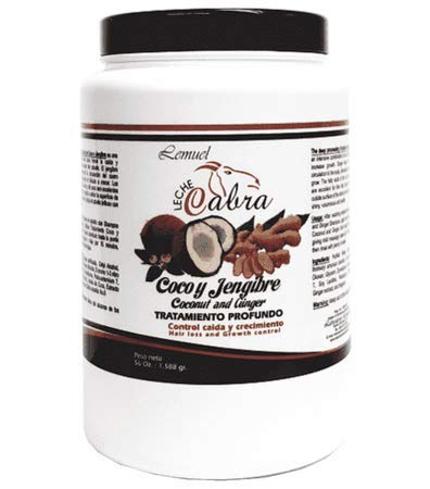 LEMUEL coconut ginger hair treatment packaging shows a product ready for nourishment and conditioning.