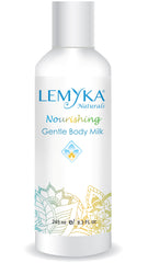 LEMYKA eczema body cream bottle demonstrates non-greasy hydration for sensitive skin.