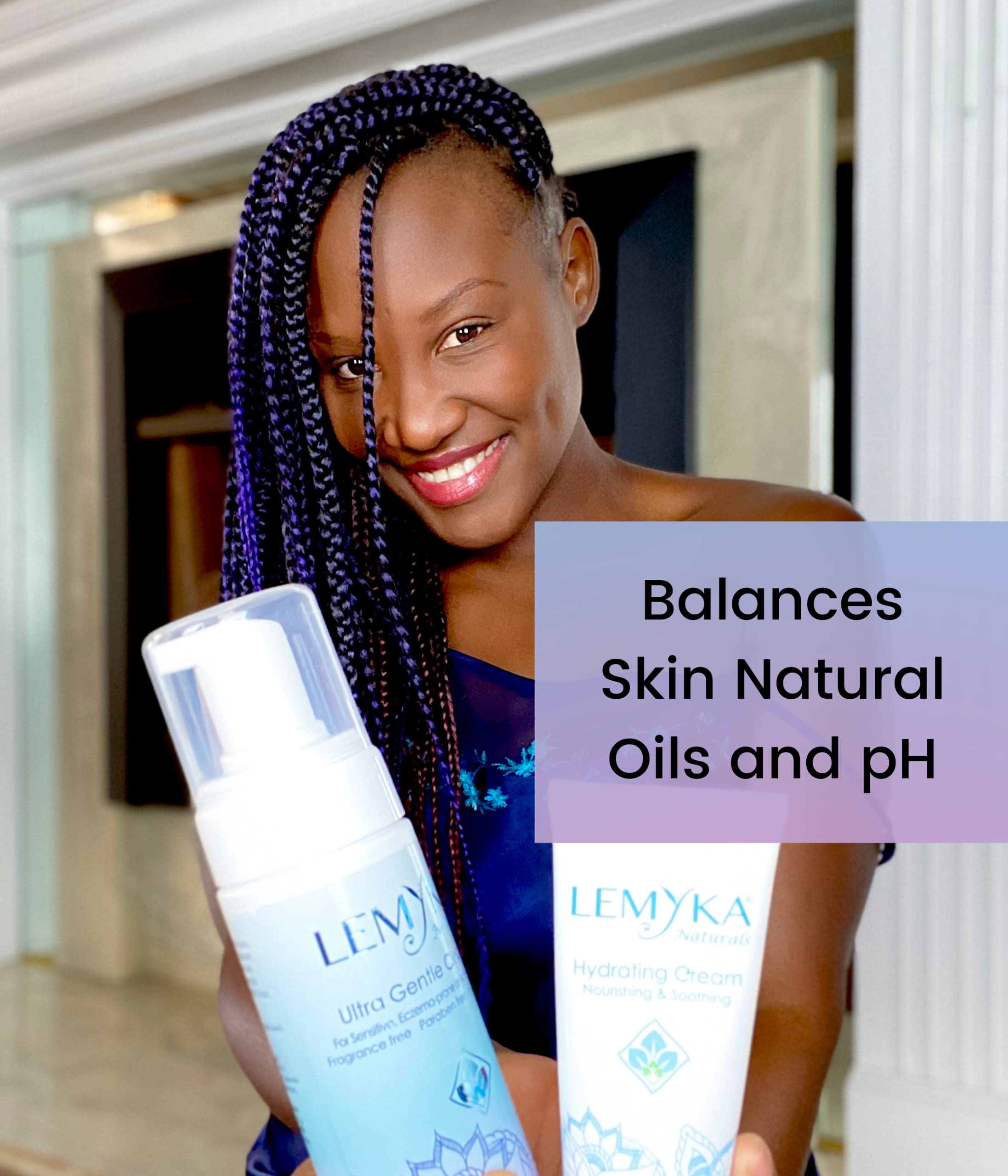 LEMYKA fragrance-free cleanser highlights fragrance-free formula ideal for sensitive skin.