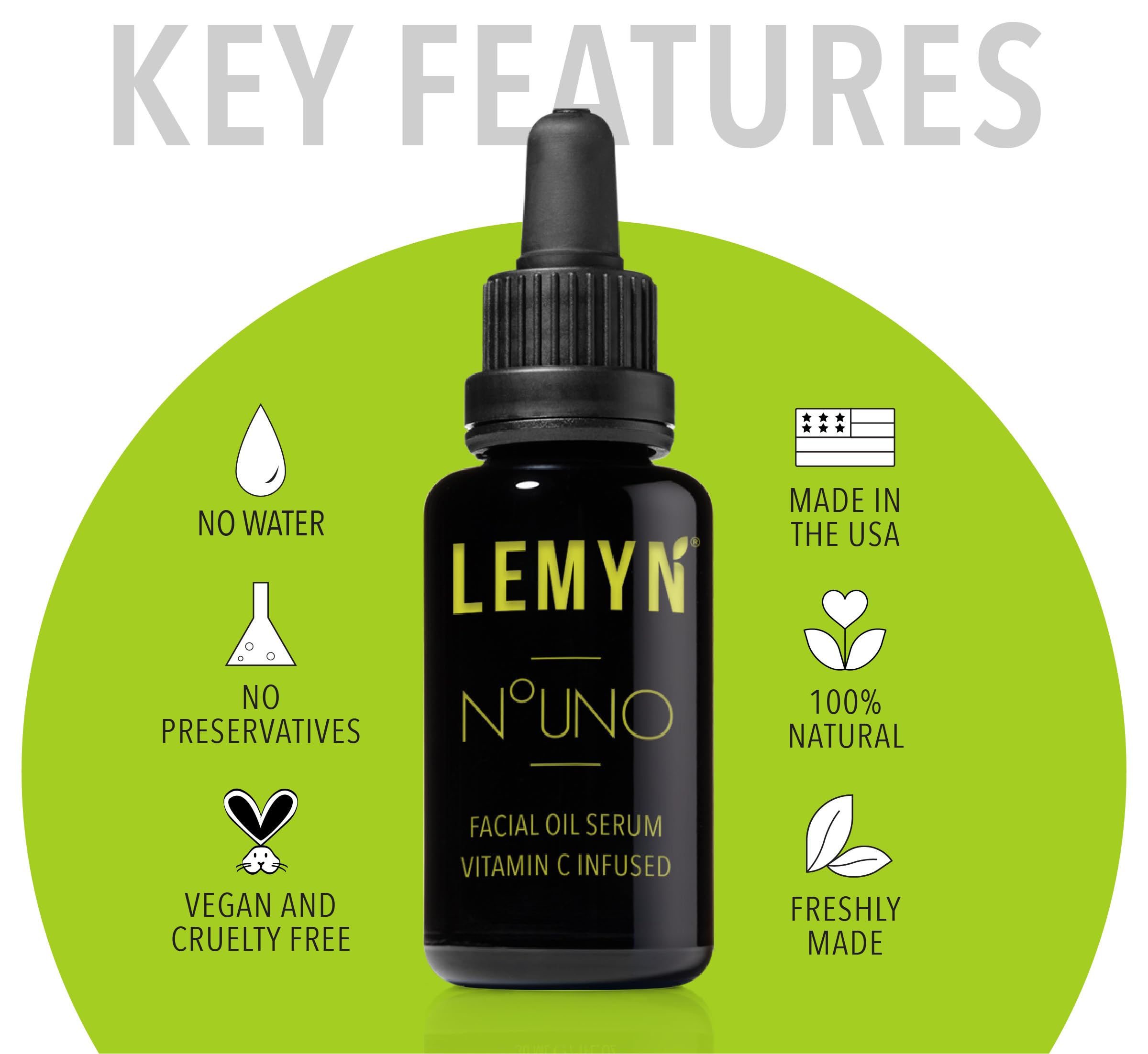 Lemyn Organics sugarcane squalane bottle emphasizing deep hydration