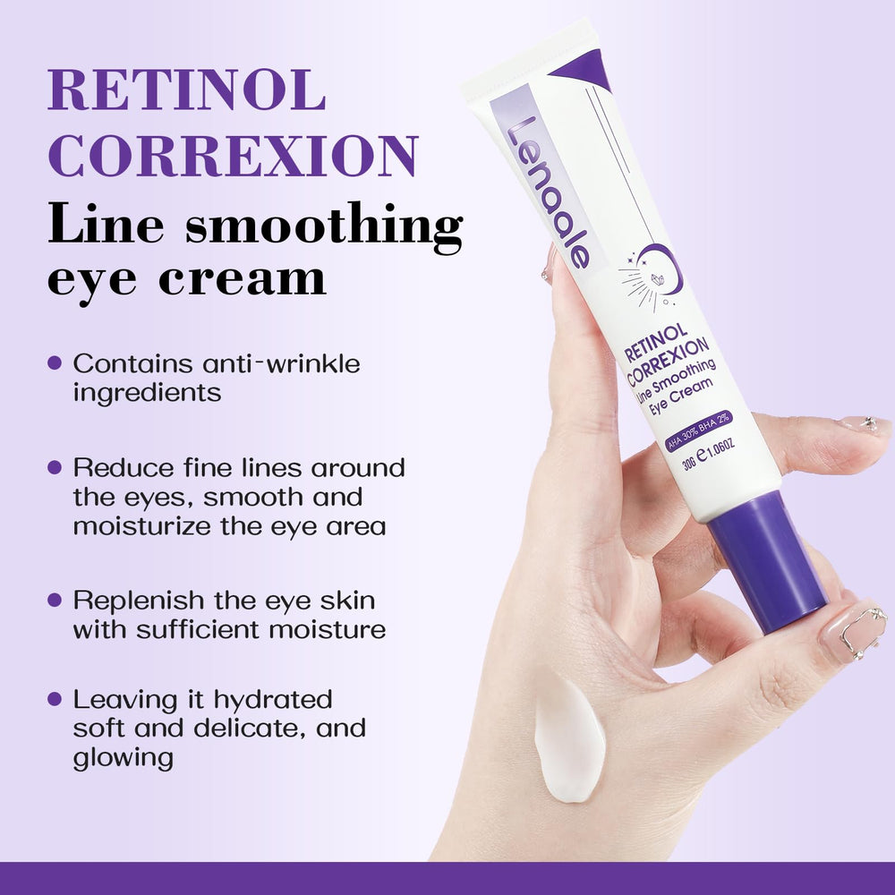 Lenaale eye cream swirl texture demonstrates creamy consistency.