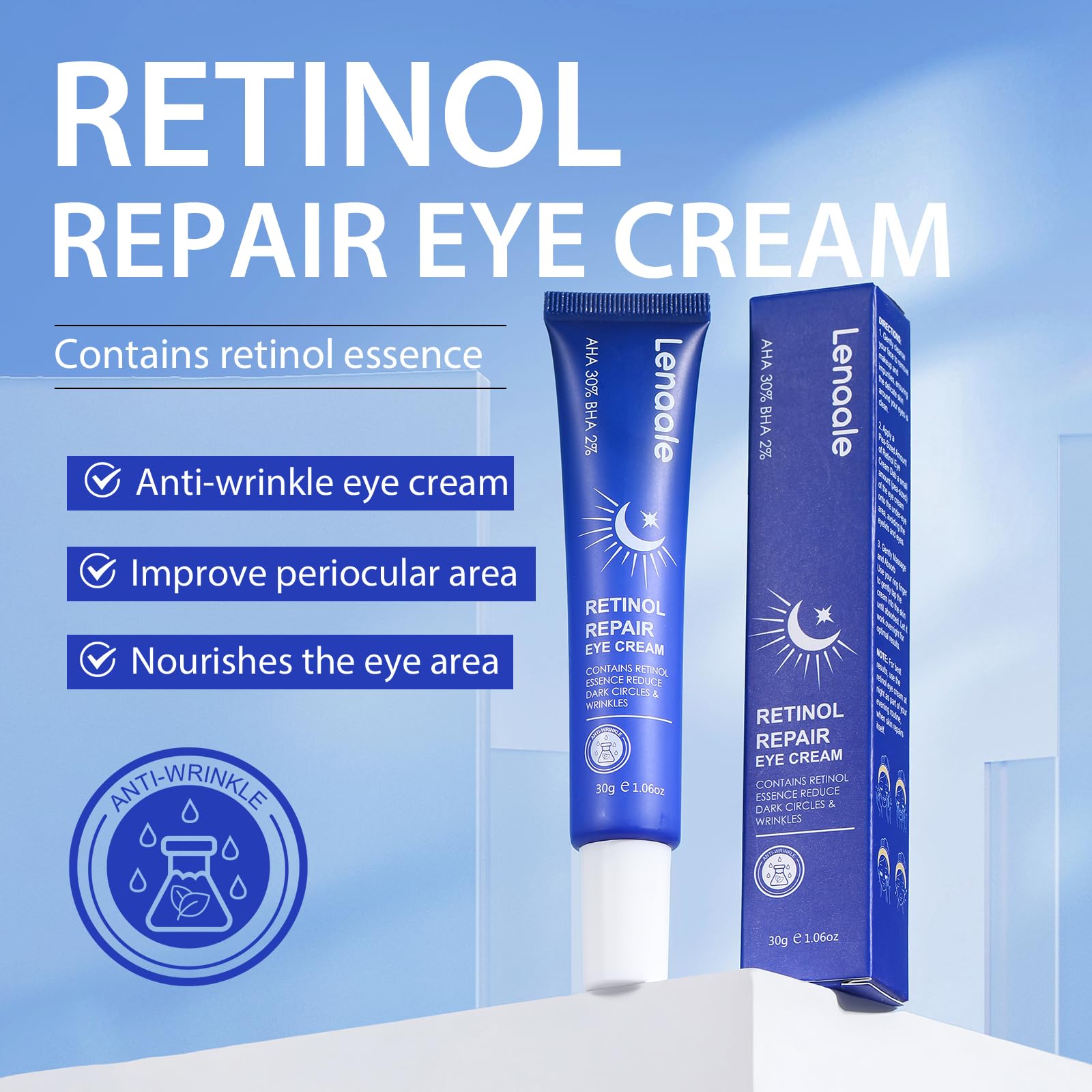 Lenaale finished look under-eye appears brighter and awake after use