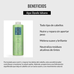 Lendan Glycolic Algae Balm after dyeing, neutralizes alkaline residues for flexible hair.