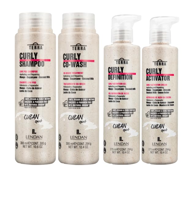 Lendan Curly Cuban Spirit Low Poo Shampoo bottle showcasing Caribbean-inspired hydration for defined curls